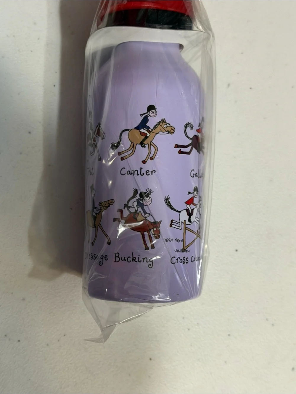 Tyrrell Katz Kids Water Bottle - Purple with Red Cap